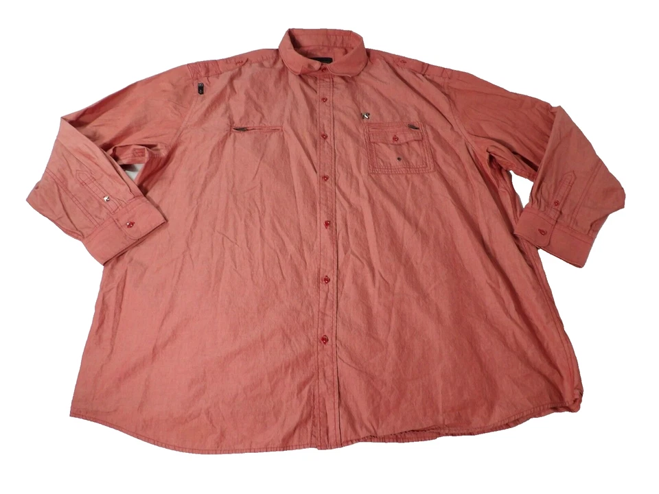 Roca Wear Mens 6X Red Shirt Button Up Casual Pockets Collared Y2K Hip Hop - Image 4 of 4