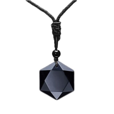 Real Black Obsidian Necklace - With Gift Box - Fashari Brand