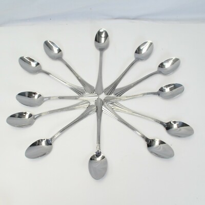 Oneida Dublin Oval Soup Spoons 7'' Stainless  Lot of 12