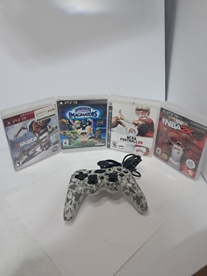 Snakebyte Playstation 3 PS3 Basic USB Wired Controller With 4 PS3 Games (c)