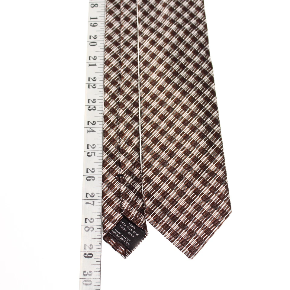 Tom Ford NWT Neck Tie in Shades of Brown/White/Black 100% Silk Made in Italy - Image 4 of 4