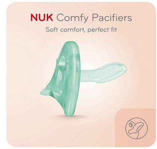 NUK Comfy Orthodontic Pacifiers, 4-PACK Neutral Colors 0-6 Months NEW OPEN PKG. - Picture 4 of 11