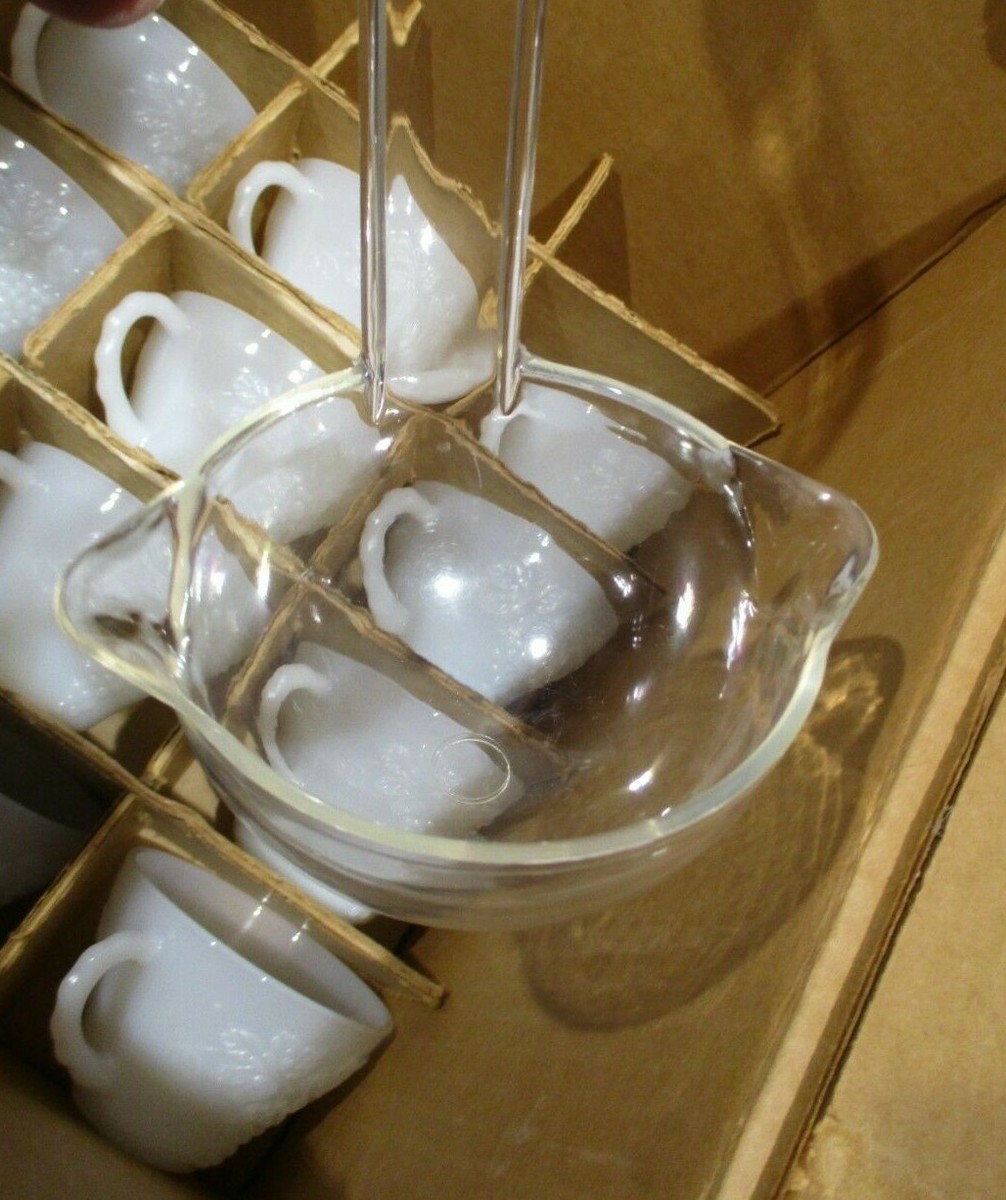 Anchor Hocking GRAPE HARVEST 27 Piece Milk White Punch Bowl Set