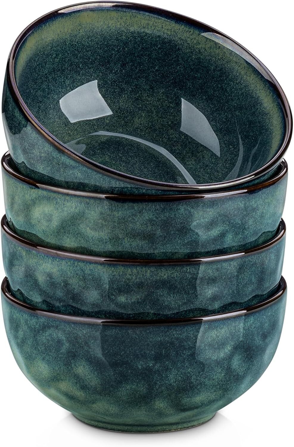 24oz Bowls for Soup, Ceramic Deep Soup Bowls Set of 4, Green Cereal ...