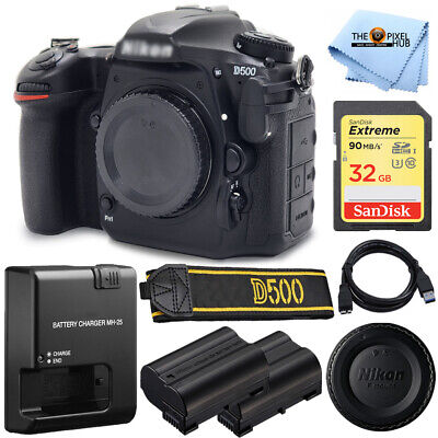 Nikon D500 20.9 MP 4K WiFi DSLR Camera (Body Only) + EXT BATT + Sandisk  32GB SD 18208015597