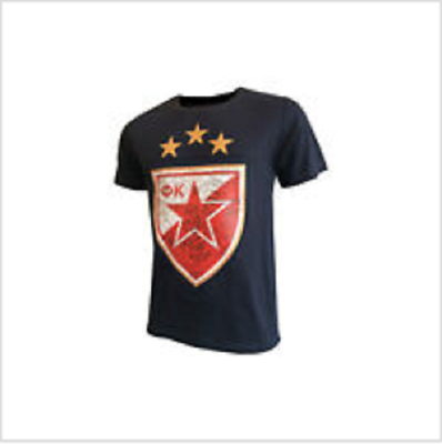 T-Shirt CRVENA ZVEZDA Red Star Belgrade Black Size XL The crown