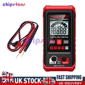 HABOTEST HT123 Multimètre numérique Smart Voltmeter Ohmmeter AC/DC Testeur de compteurs UK