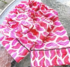 Victoria's Secret Rare Vintage S Satin   Pink Lips Love Pockets pajama Pant
