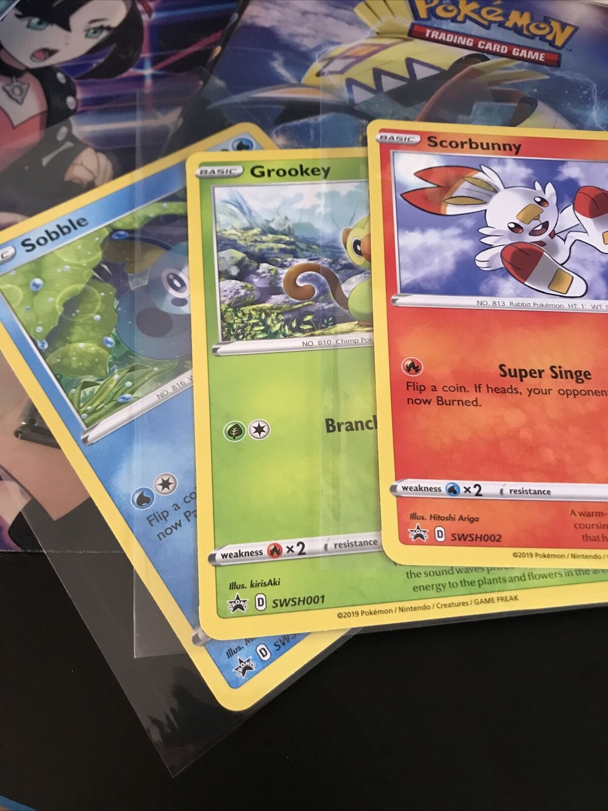 Pokemon 1st Partner Pack Galar Region Jumbo Card Lot- Scorbunny, Grookey, Sobble