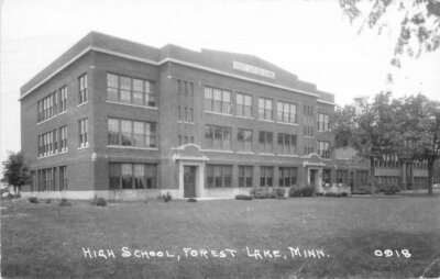High School Forest Lake Minnesota 1946 RPPC Photo #0918 Postcard 4854