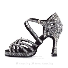 2023 Ballroom dancing shoes Women's Latin shoes with platform size rhinestones