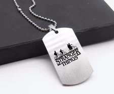 Stranger Things TV Series STAINLESS STEEL ETCHED DOG Tag On 23" Chain