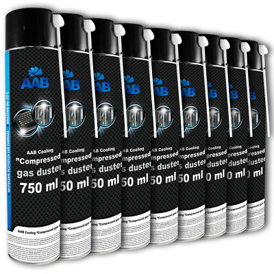 9 x AABCOOLING Druckluftspray 750 ml Air Duster Reinigung Druckluftreini ger