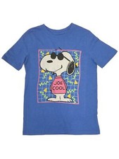 Snoopy Boys Colorful Blue Short Sleeve Joe Cool Puppy Dog T-Shirt Tee Shirt