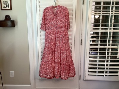 Max Studio Women's Pink Floral Print Midi Dress Size L
