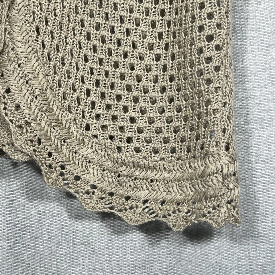 Cárdigan Dressbarn Para Mujer Plus 3X Color Beige SS Crochet Bordes Festoneados (T) Foto 4 de 4