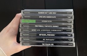 PS1 Sony PlayStation 1 Lot Spec Ops Italian Job Army Men Rainbow Six Syphon CIB