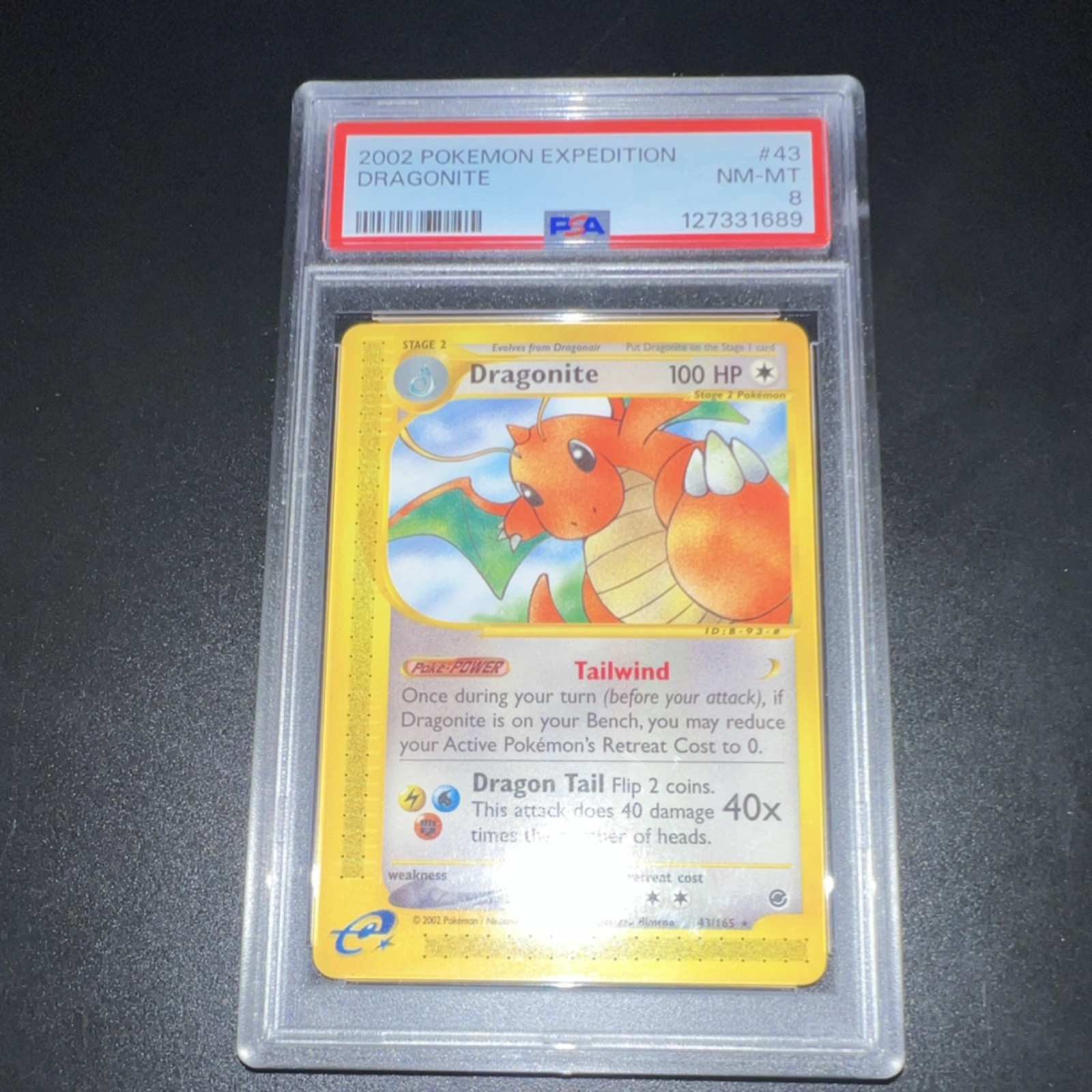 Pokémon Dragonite Expedition Base Set #43 Rare Regular PSA 8 2002 English