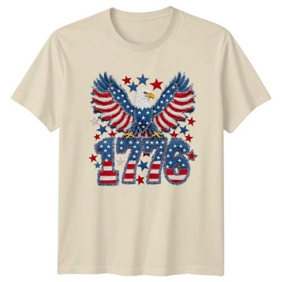 Patriotischer Adler T-Shirt 1776 Sterne Vintage amerikanisch lustig Stolz Geschenk