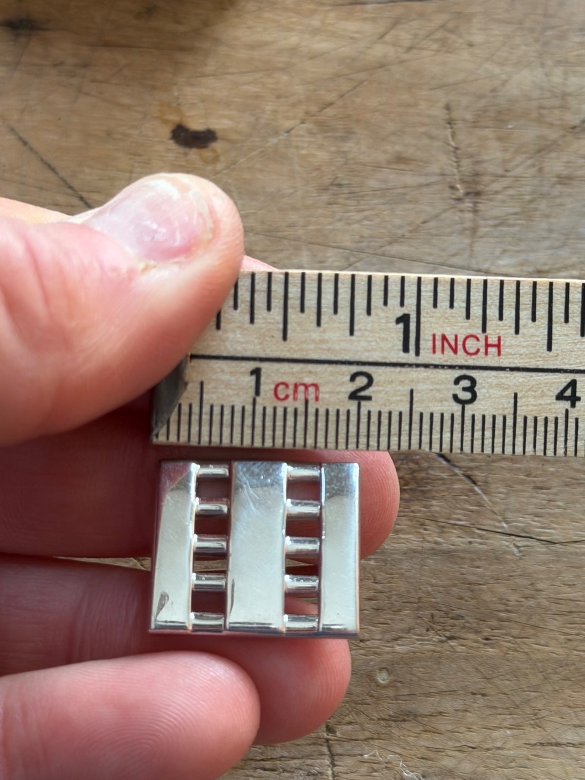 Silver-Toned Rectangular Cufflinks With Textured … - image 4
