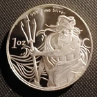 1 Troy Ounce .999 Fine Silver Trident Bullion Round. lot#3