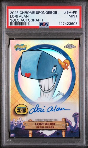 PSA 9 2025 Topps Chrome SpongeBob Squarepants Lori Alan Auto Pearl Krabs #SA-PK