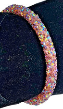 Women's Rhinestone Stretchy Sparkly Blingy Fashion Bracelet Pinks Silvertone