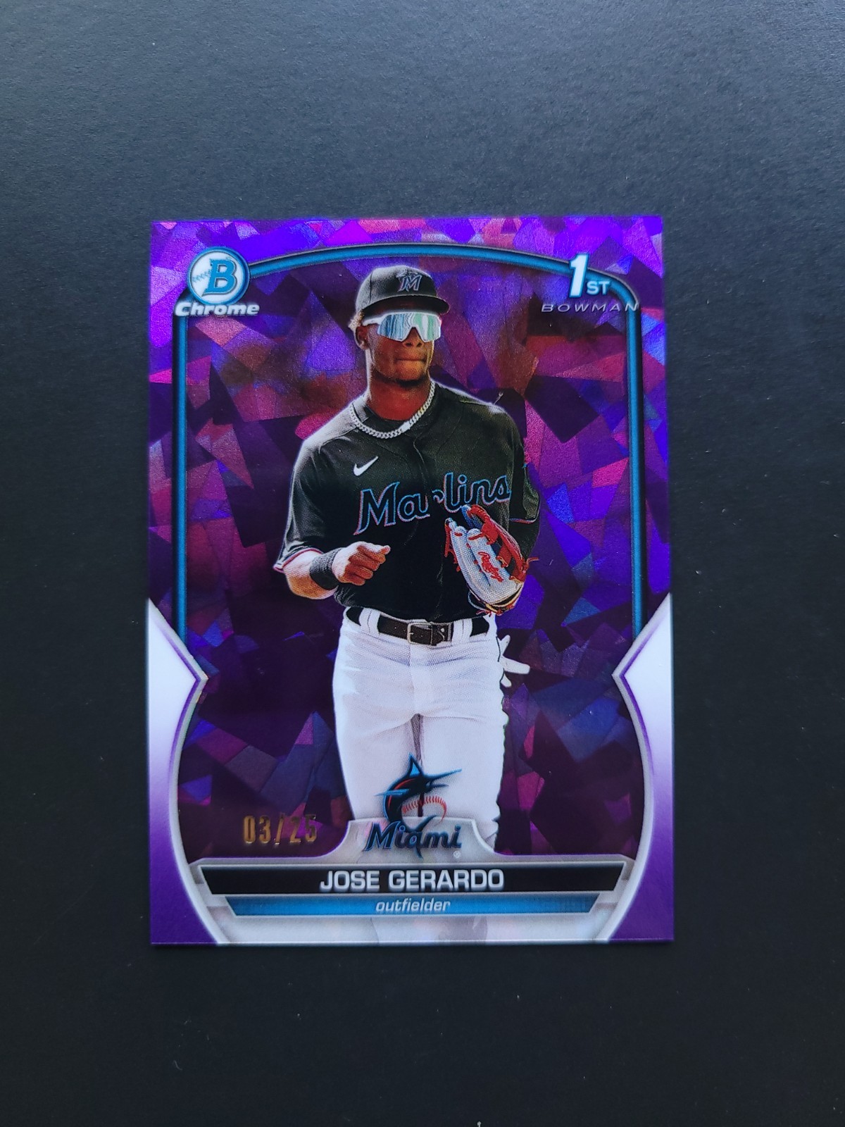 2023 Bowman Chrome Sapphire 1st Purple Refractor /25 Jose Gerardo #BCP-195