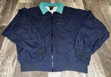 Vintage Eddie Bauer Blue Jacket Men’s Nylon Coat Made In USA Polyester Zip Large