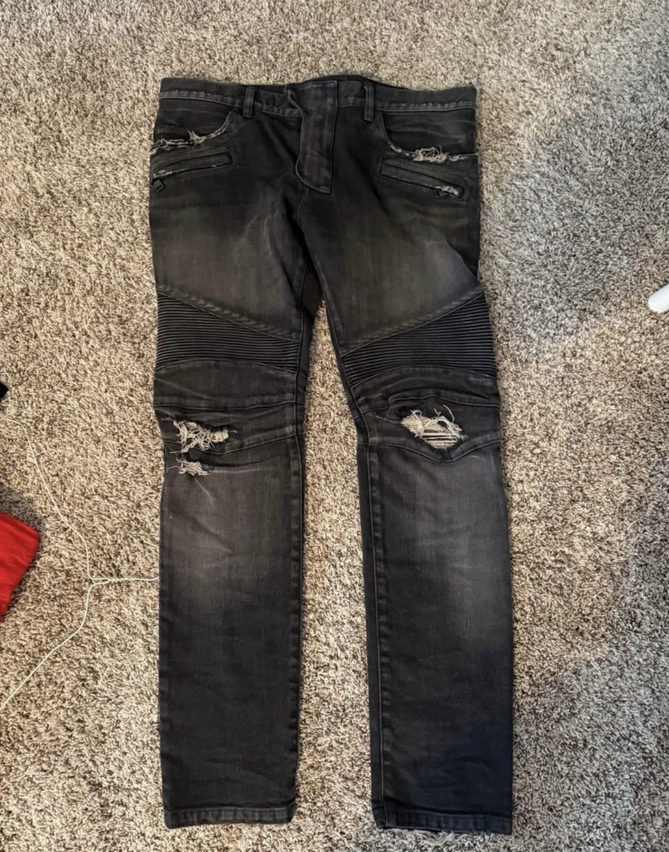 Black Balmain Biker Jeans for Men for sale | eBay