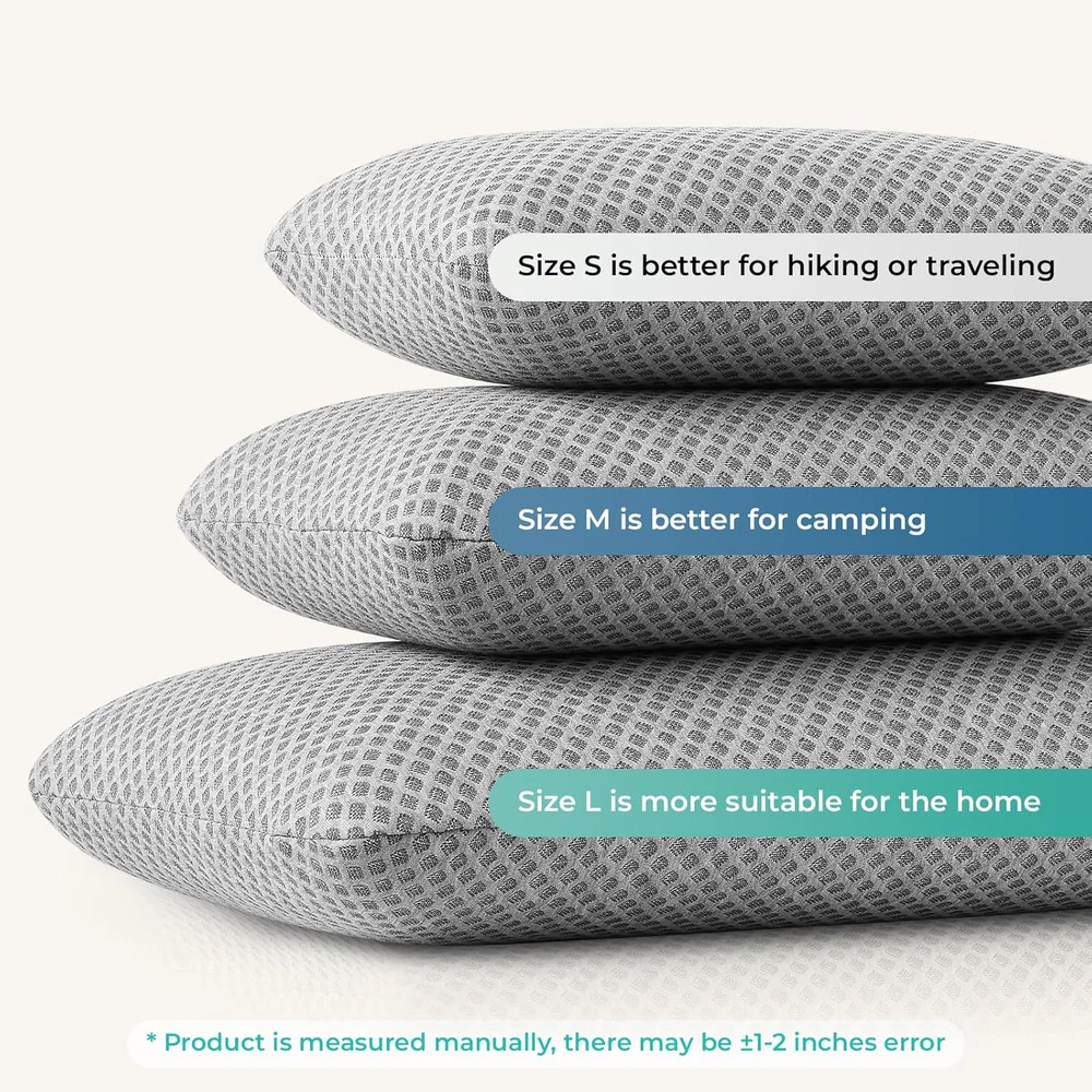 Travel Pillow Memory Foam Pillows, Camping Pillow-Compressible Medium Firm, Brea