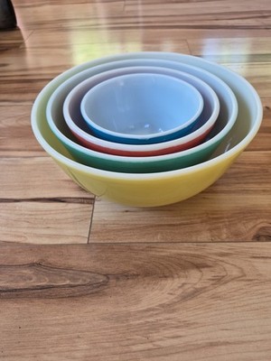 Pyrex Primary Colors Nesting Mixing Vintage Bowls Set of 4 - 401, 402, 403, 404