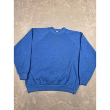 Vintage Fruit of the Loom Sweatshirt Womens XL Blue Raglan Crewneck USA Made
