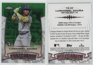 2025 Topps Chrome Youthquake Green Refractor /99 Luisangel Acuna Acuña Rookie RC