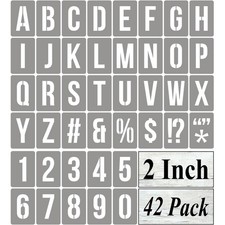 2 Inch Alphabet Letter Stencils for Painting - 42 Pack Letter and Number Sten...