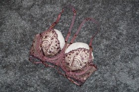 Bordelle Selene Bodice Bra Plum purple star embroidery 24k NWOT S Small