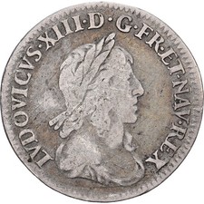 [#1509668] France, Louis XIII, 1/12 Ecu, 1643, Paris, Silver, VF