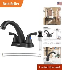Modern 2-Handle Bathroom Sink Faucet - Durable Matte Black Finish Included