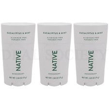 Native Aluminum Free Solid Deodorant Eucalyptus Mint 2.65oz Lot of 3