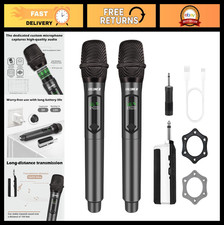 Dual Handheld Wireless Microphone System, Rechargeable, 160ft Range, Karaoke  D