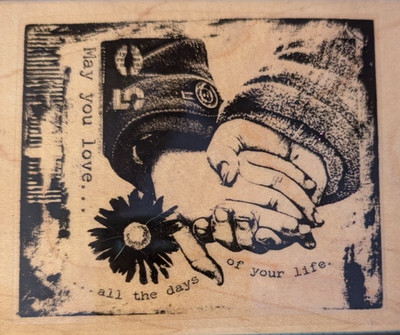 Holding Hands Love Rubber Stamp