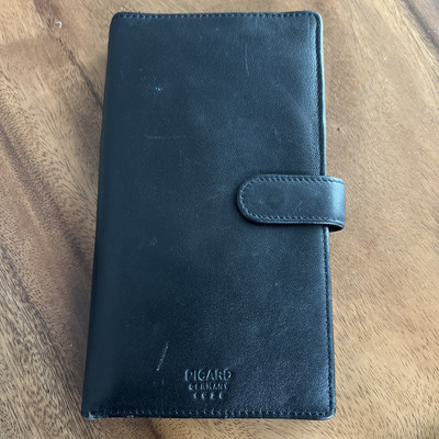 Picard Leather Card Case Bifold Wallet Germany 1928 Organizer Vtg Brown