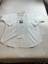 Ike Behar New York White Point Collar Cotton Flip Tuxedo Shirt 17 1/2 3 VTG NEW