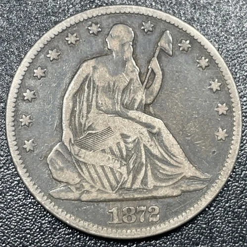 1872-P Seated Liberty Silver Half Dollar 50c