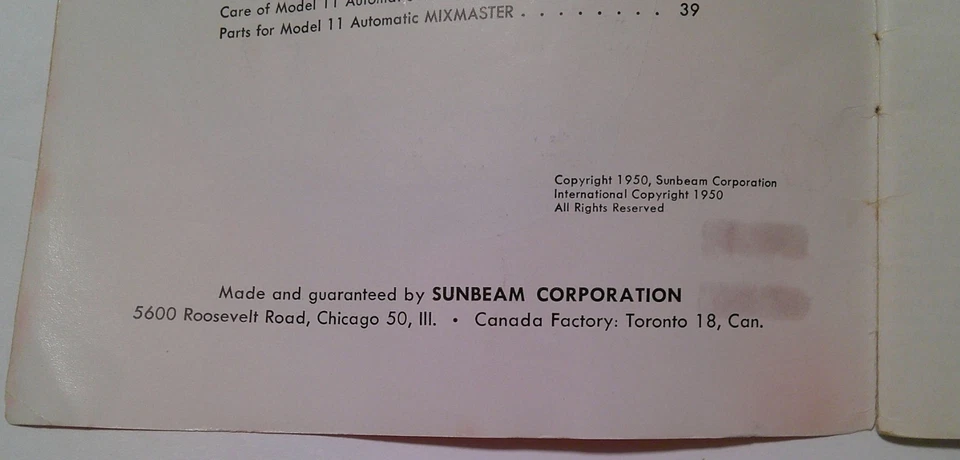 1950 How to Get the Most Out of Your SUNBEAM MIXMASTER Mixer RECIPES Cookbook - Image 3 of 4