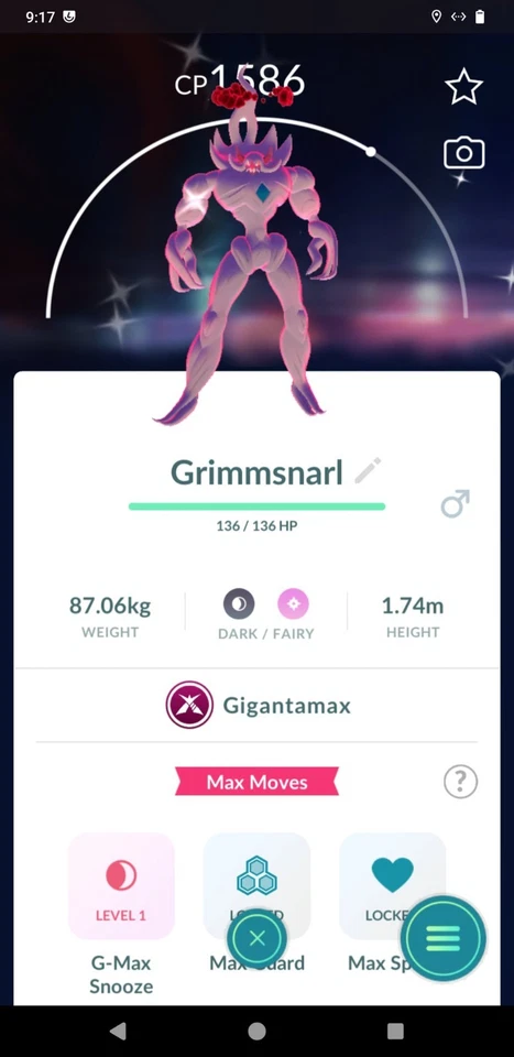 ✨ Shiny Gigantamax Grimmsnarl ✨ - P T C - Beschreibung