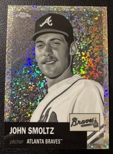 2022 Topps Chrome Platinum Anniversary John Smoltz Black & White Mini Diamond