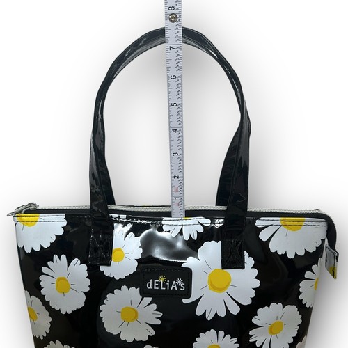 Delia's Insulated Daisy Black Cooler Lunch Beach Bag Retro 90s Style Floral Chic - Picture 11 of 17