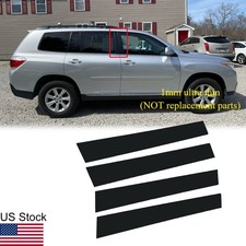 For 2008-13 Toyota Highlander 4pcs Glossy Black Pillar Posts Window Covers Trim