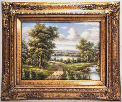 #ad #ad Vintage English Countryside Original Signed Hampton Oil Painting Canvas Framed $130.00